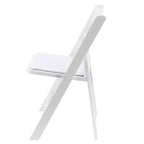 Chaise pliante en résine Elama 4 pièces en plastique blanc avec coussin d'assise amovible