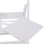 Chaise pliante en résine Elama 4 pièces en plastique blanc avec coussin d'assise amovible