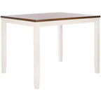 Table de comptoir rectangulaire Izzy - DTB9216 - Blanc/Naturel - Safavieh