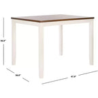 Table de comptoir rectangulaire Izzy - DTB9216 - Blanc/Naturel - Safavieh