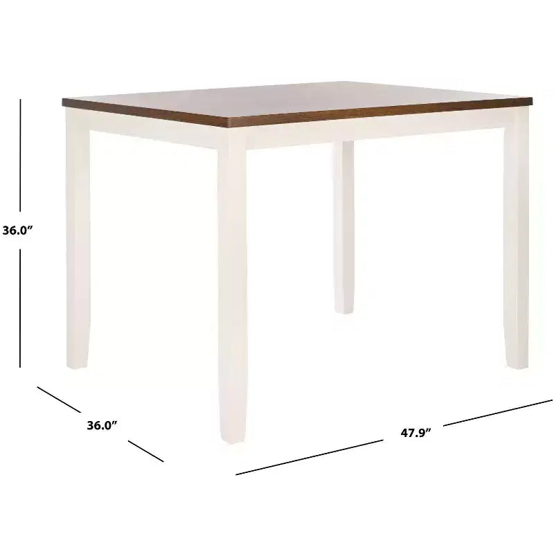 Table de comptoir rectangulaire Izzy - DTB9216 - Blanc/Naturel - Safavieh