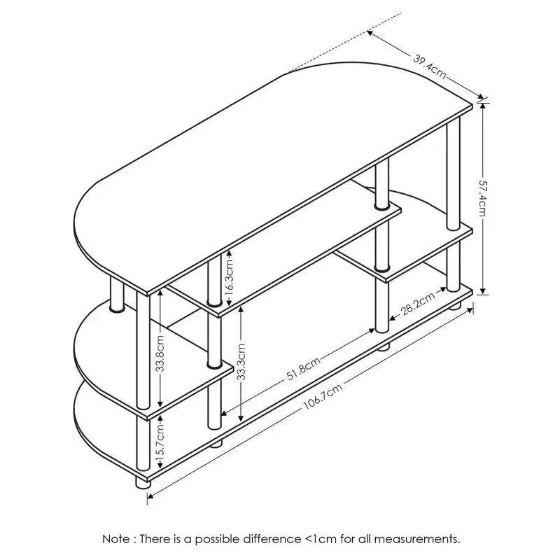 Meuble TV Furinno pour téléviseurs jusqu'à 44" Meuble console, centre de divertissement, étagères de bibliothèque