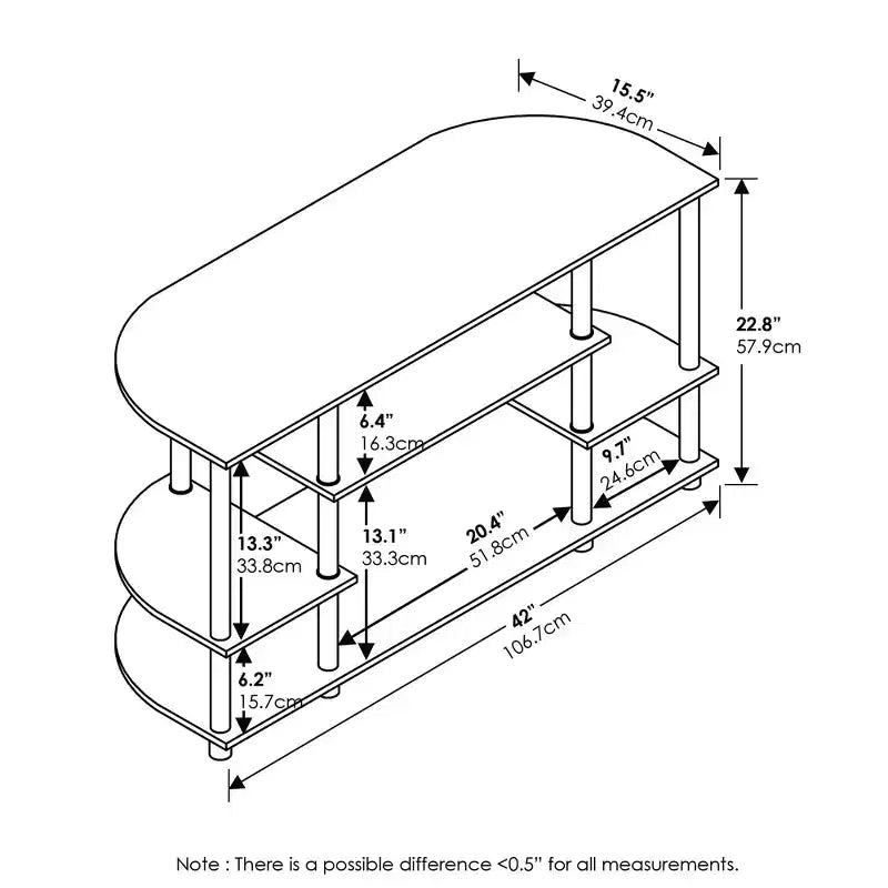 Meuble TV Furinno pour téléviseurs jusqu'à 44" Meuble console, centre de divertissement, étagères de bibliothèque