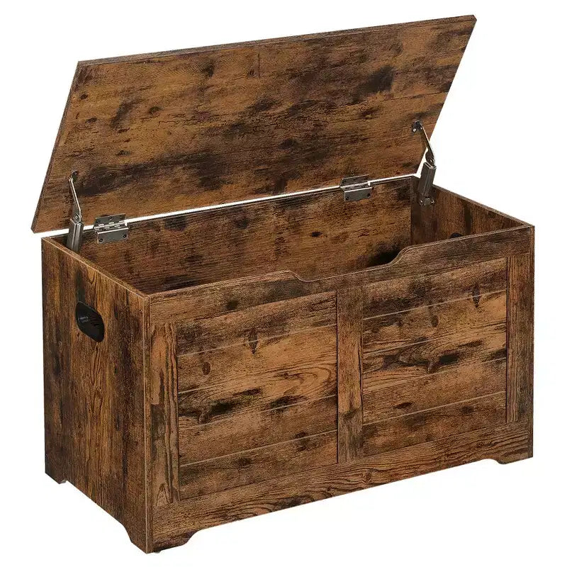 VASAGLE Rustic Style Storage Chest with Safety Hinges - Versatile Storage Solution for Entryway, Bedroom, and Living Room