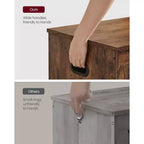 VASAGLE Coffre de rangement style rustique avec charnières de sécurité - Solution de rangement polyvalente pour l'entrée, la chambre et le salon