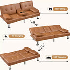 Canapé futon convertible en similicuir Yaheetech