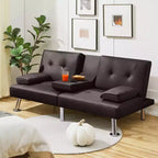 Canapé futon convertible en similicuir Yaheetech