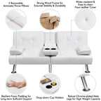 Canapé futon convertible en similicuir Yaheetech