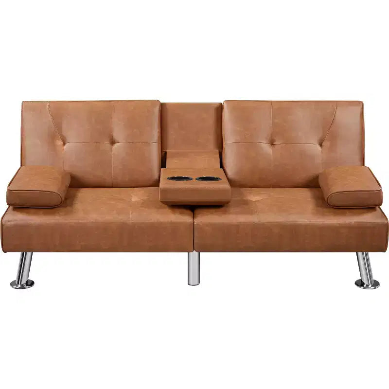 Canapé futon convertible en similicuir Yaheetech