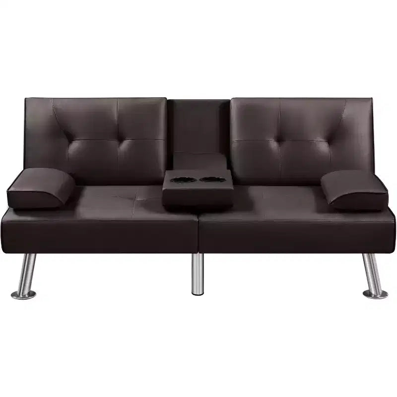 Canapé futon convertible en similicuir Yaheetech
