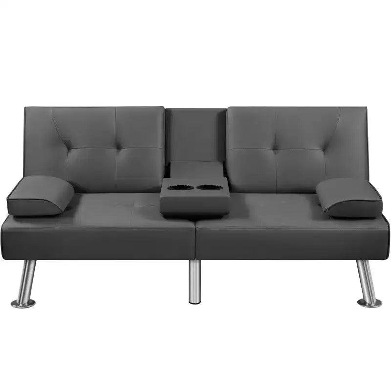 Canapé futon convertible en similicuir Yaheetech