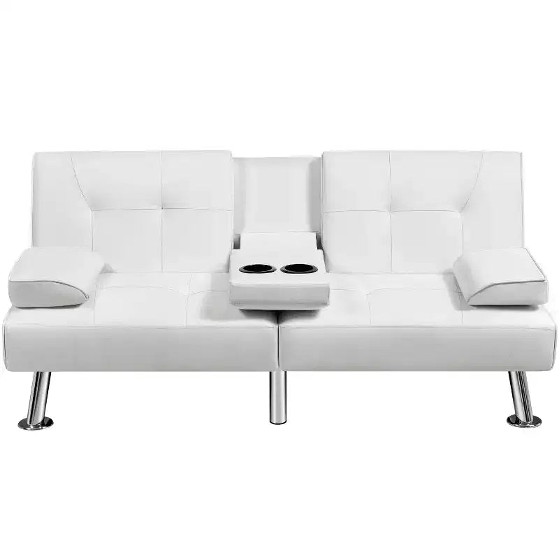 Canapé futon convertible en similicuir Yaheetech