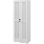 HOMCOM Armoire de Rangement Haute Moderne de 175 cm avec Étagères Réglables pour Chambre, Salon ou Couloir