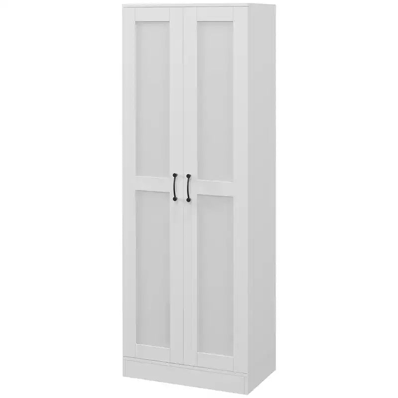 HOMCOM Armoire de Rangement Haute Moderne de 175 cm avec Étagères Réglables pour Chambre, Salon ou Couloir