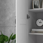 HOMCOM Armoire de Rangement Haute Moderne de 175 cm avec Étagères Réglables pour Chambre, Salon ou Couloir