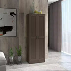 HOMCOM Armoire de Rangement Haute Moderne de 175 cm avec Étagères Réglables pour Chambre, Salon ou Couloir