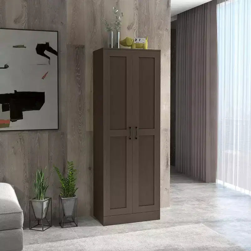 HOMCOM Armoire de Rangement Haute Moderne de 175 cm avec Étagères Réglables pour Chambre, Salon ou Couloir