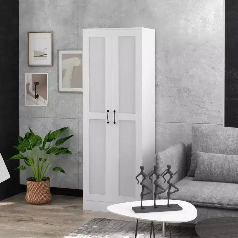 HOMCOM Armoire de Rangement Haute Moderne de 175 cm avec Étagères Réglables pour Chambre, Salon ou Couloir