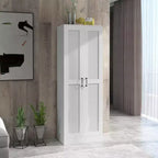 HOMCOM Armoire de Rangement Haute Moderne de 175 cm avec Étagères Réglables pour Chambre, Salon ou Couloir