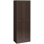 HOMCOM Armoire de Rangement Haute Moderne de 175 cm avec Étagères Réglables pour Chambre, Salon ou Couloir