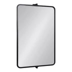 Kate and Laurel Elijah Rectangle Metal Functional Mirror, 38x24, Black