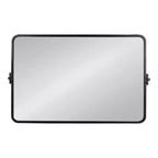 Miroir fonctionnel rectangulaire en métal Elijah de Kate and Laurel, 38x24, Noir