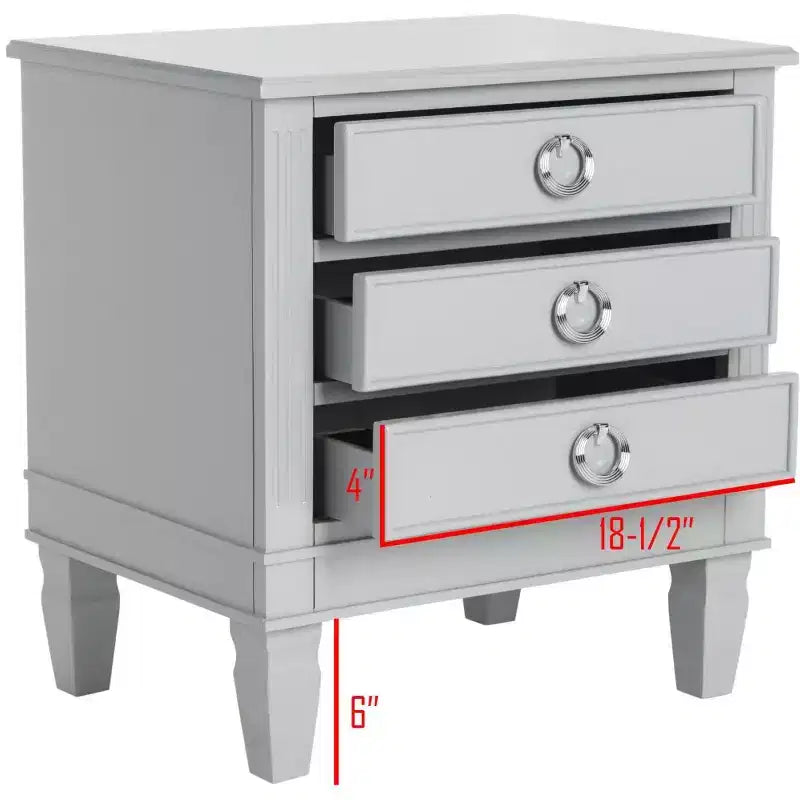 Table de chevet Kira 3 tiroirs - FOX6276 - Safavieh Couture