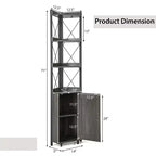 Étagère d'Angle à 6 Niveaux Costway avec Étagère Réglable sur 5 Niveaux et Dispositifs Anti-Basculement Marron Rustique/Gris